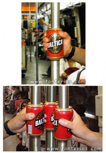 Cerveza en el metro
