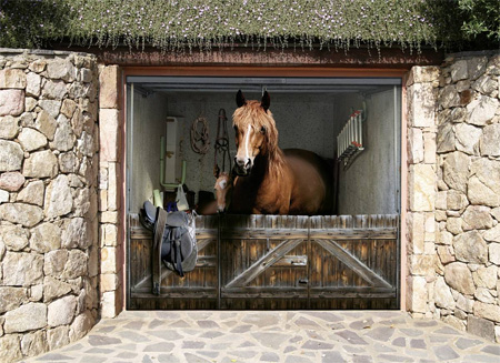 Foto gigante adhesiva para garaje de un caballo