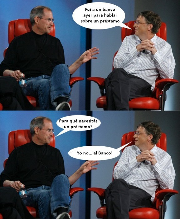 Steve Jobs y Bill Gates se cuentan chistes