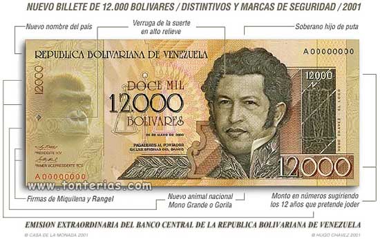Billete falso Chavez