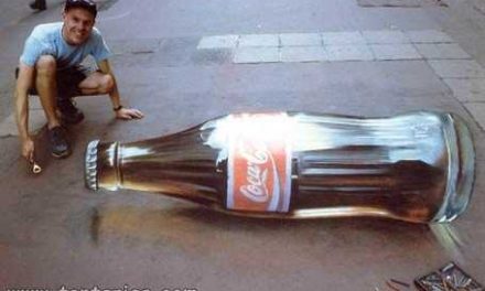 Coca-cola pintada muy realista