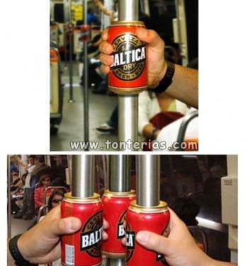 Cerveza en el metro