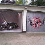 Foto gigante adhesiva para garaje de una motocicleta